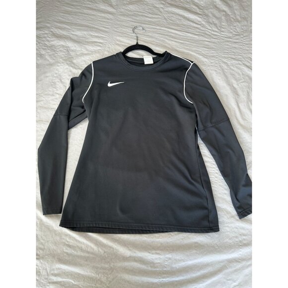 Nike Womens‎ Black Dri- Fit Shirt Medium Long sleeve Fleece pullover polyester - Picture 2 of 8